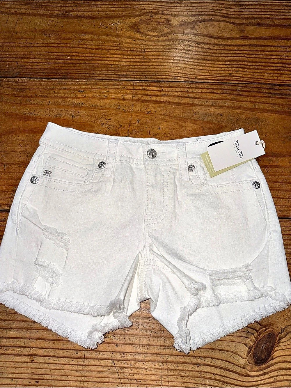 Miss Me White Embellished Jean Shorts NWT